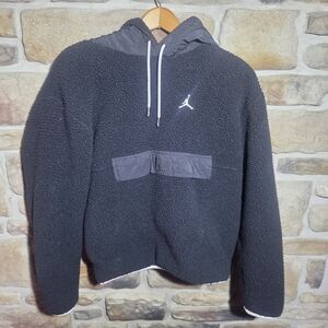 Jordan Essentials Mountainside Sherpa Fleece Hoodie Black Mens XS Pullover